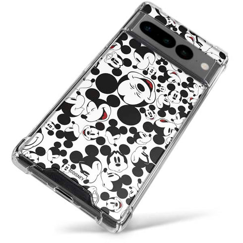 Disney Mickey Mouse Face Pattern Google Pixel 7 Pro Clear Case